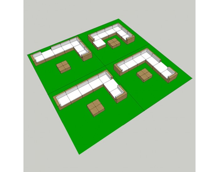 Sonata Градински комплект с възглавници, 8 части, кафяв полиратан -
