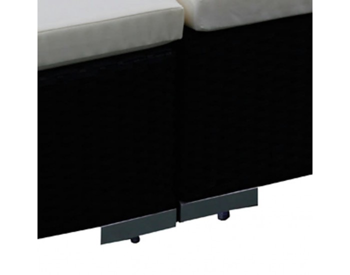 Sonata Градински комплект с възглавници, 8 части, черен полиратан -