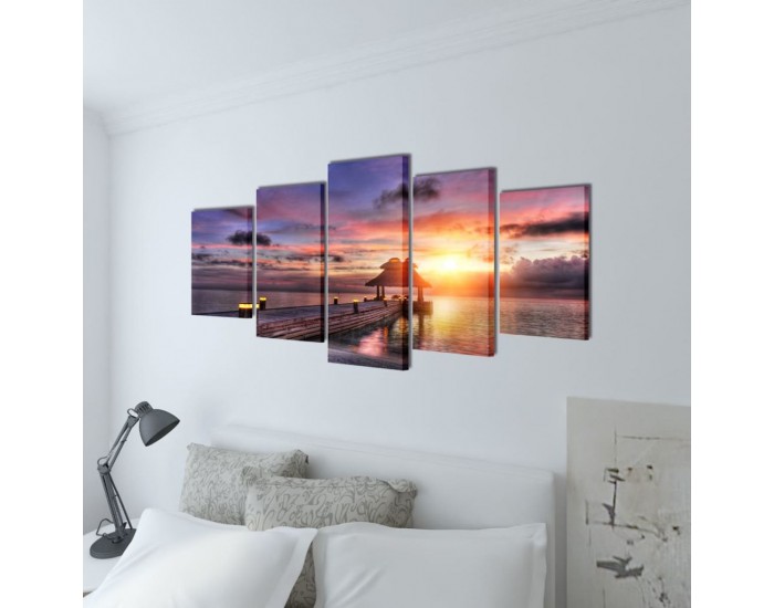 Декоративни панели за стена Беседка на плажа, 200 x 100 см -