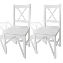 Sonata Трапезни столове, 2 броя, дърво, бели - Трапезни столове