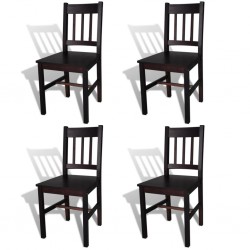 Sonata Трапезни столове, 4 бр, дърво, кафяви - Трапезни столове