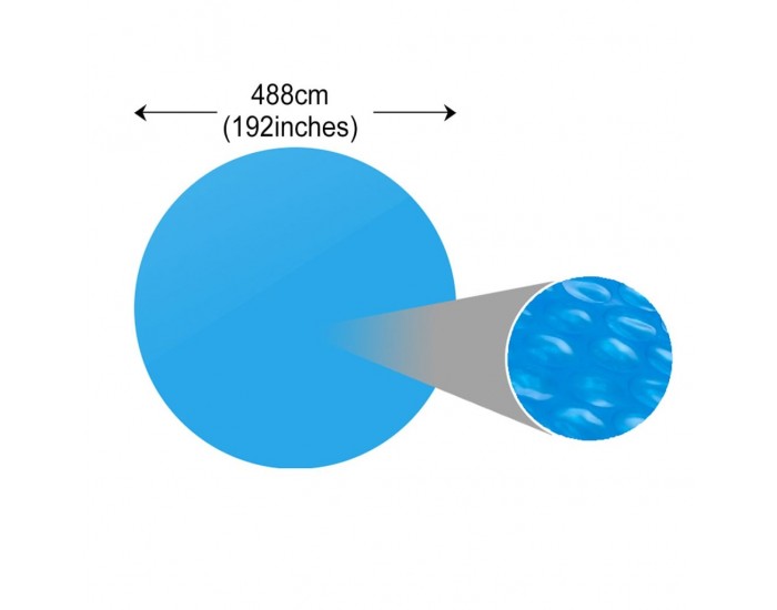 Кръгло покривало за басейн 488 см, син цвят -