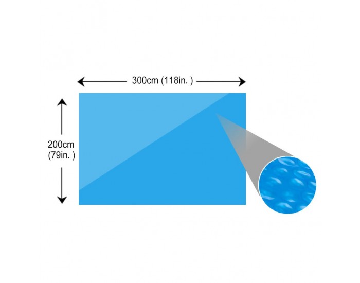 Правоъгълно покривало за басейн от PE 300 х 200 см синьо -