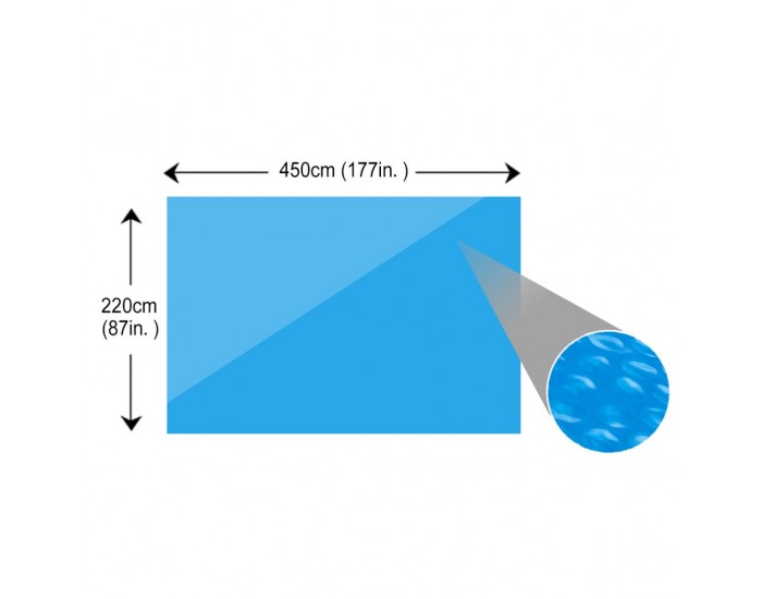 Правоъгълно покривало за басейн от PE 450 х 220 см синьо -