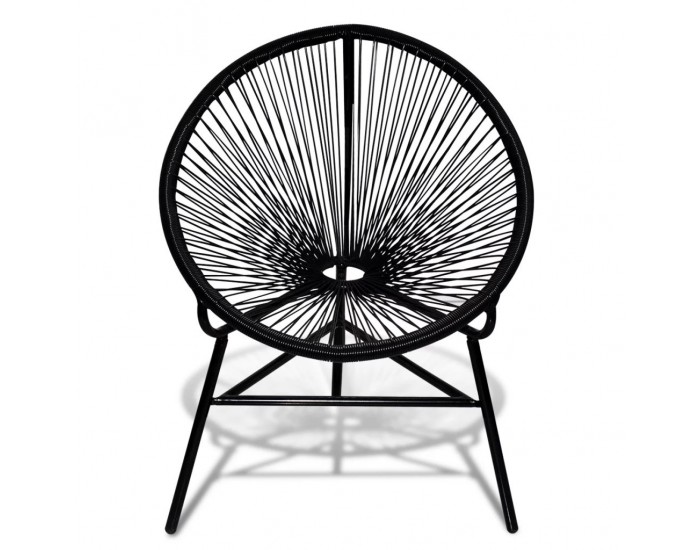 Sonata Градински стол Луна, полиратан, черен -