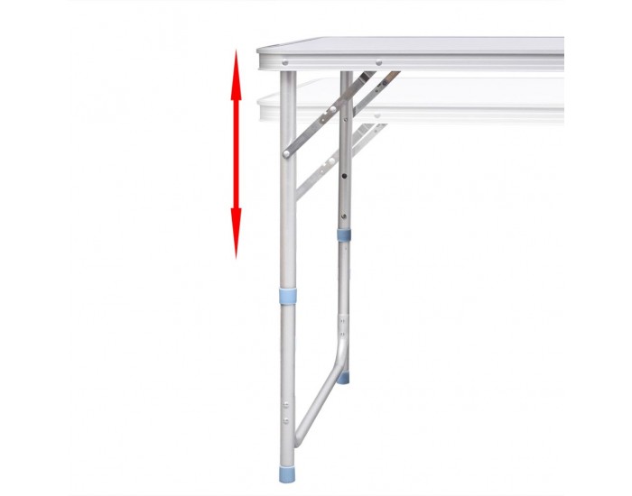 Сгъваема алуминиева маса за къмпинг 120 x 60 см -