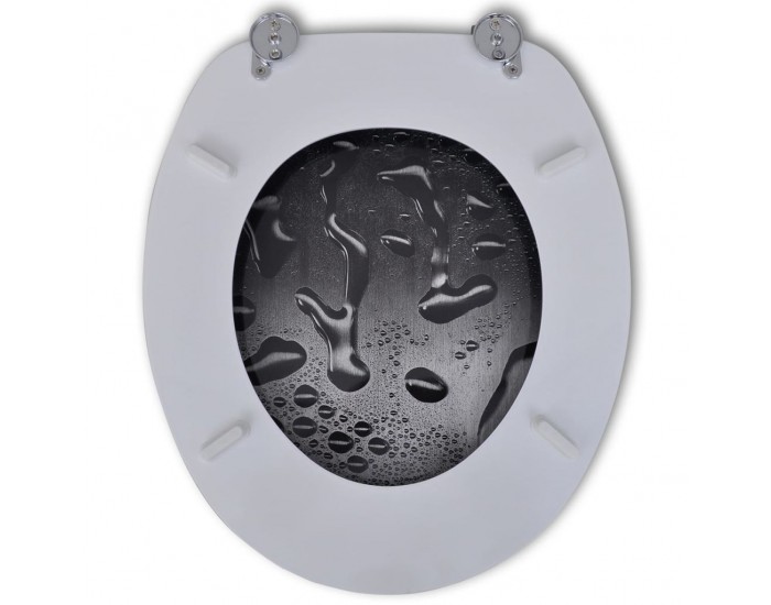 Седалка за тоалетна чиния с капак от MDF, дизайн капка вода -