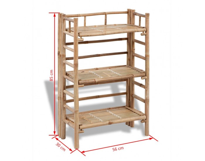Бамбукова поставка за растения с 3 рафта -