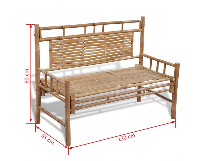 Sonata Градинска пейка, 120 см, бамбук -