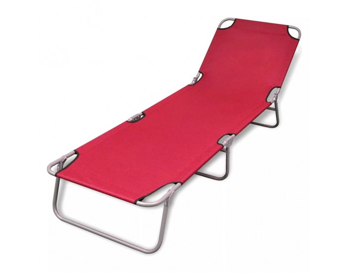 Sonata Сгъваем шезлонг, прахово боядисана стомана, червен -