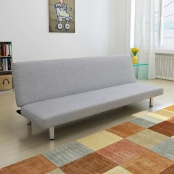 Sonata Разтегателен диван, светлосив, полиестер - Мека мебел