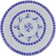 Градинска маса, плот мозайка, цвят син и бял, 60 см -