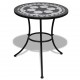 Градинска маса, плот мозайка, цвят черен и бял, 60 см -