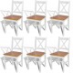 Sonata Трапезни столове, 6 бр, дърво, бял и натурален цвят -