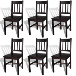 Sonata Трапезни столове, 6 бр, дърво, кафяви - Трапезни столове