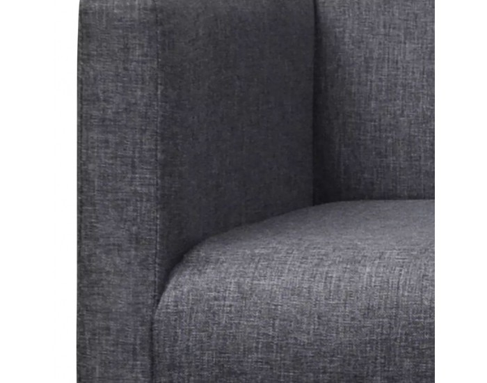 Sonata Кушетка с мека тапицерия от плат, каучуково дърво, тъмносива -