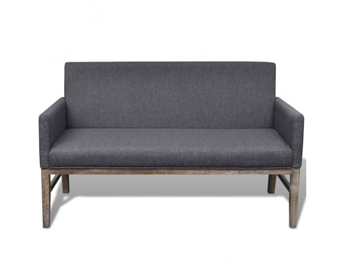 Sonata Кушетка с мека тапицерия от плат, каучуково дърво, тъмносива -