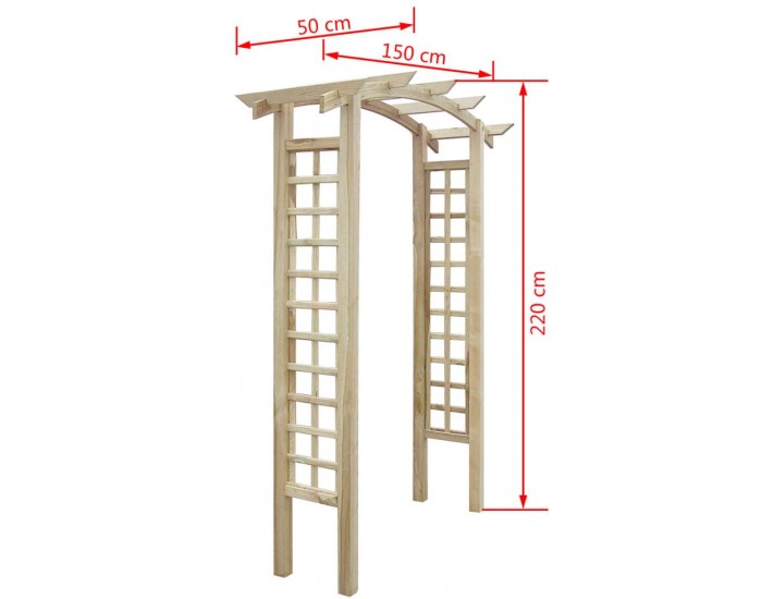 Sonata Решетъчна арка, 150x50x220 см, FSC дърво -