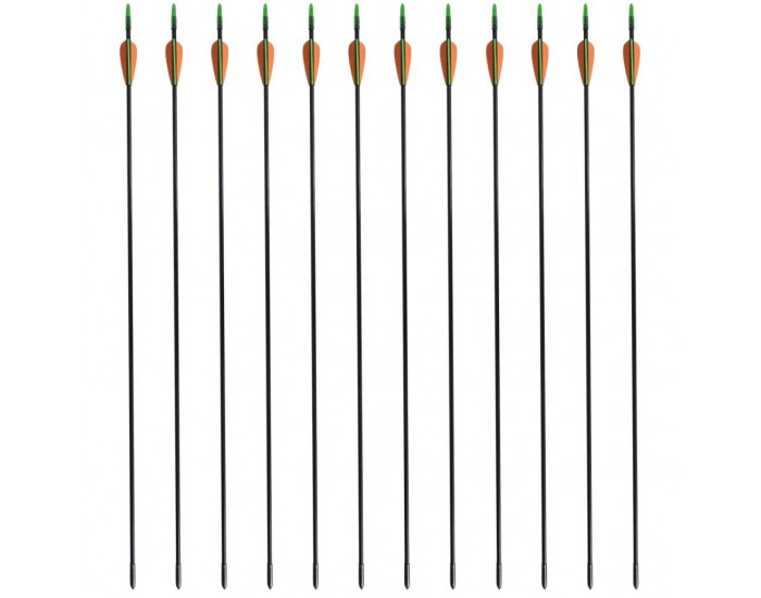 Стандартни стрели за лък 72 см х 0,6 см фибростъкло 12 бр. -