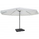 Градински чадър с алуминиева рамка, бял и преносима стойка -