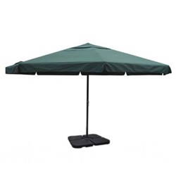 Градински чадър с алуминиева рамка, зелен и преносима стойка - Сенници и Чадъри