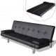 Sonata Разтегателен диван с две възглавници, изкуствена кожа, черен -