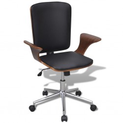 Виенски въртящ се офис стол Bentwood от изкуствена кожа - Офис столове