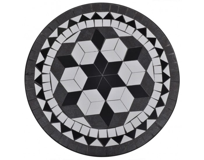 Sonata Бистро комплект, 3 части, керамични плочки в черно и бяло -