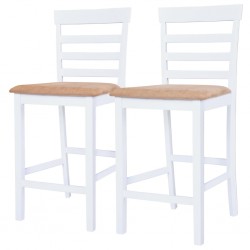 Sonata Бар столове, 2 бр, дърво, бяло и бежово - Бар столове