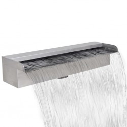 Правоъгълен фонтан водопад за басейн, неръждаема стомана, 45 см - Sonata H