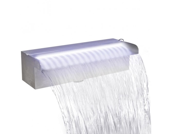 Sonata Правоъгълен фонтан за басейн, LED, неръждаема стомана, 30 см -