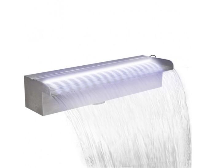 Sonata Правоъгълен фонтан за басейн, LED, неръждаема стомана, 45 см -