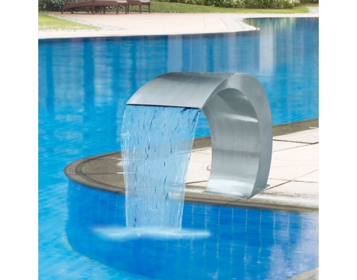Градински фонтан-водопад за басейн от неръждаема стомана, 45x30x60 см -
