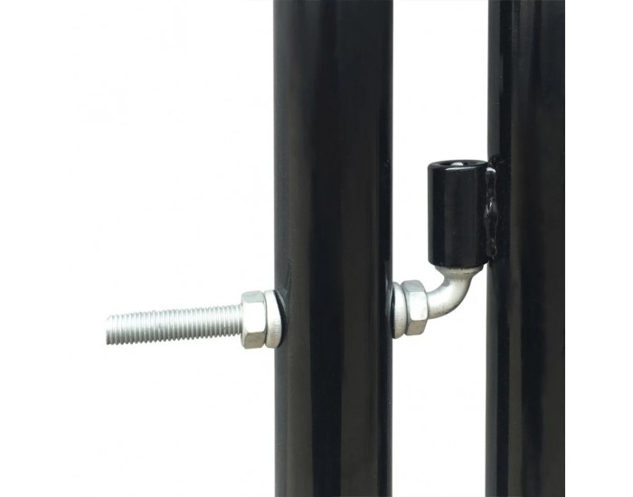 Черна двойна врата за ограда, 300 x 150 см -