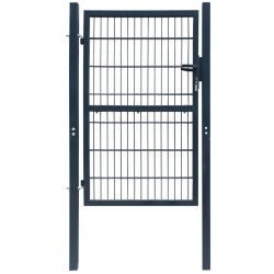 Градинска 2D врата (единична) 106 х 230 см, сив антрацит - Огради