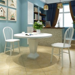 Sonata Трапезни столове, 2 бр, дърво, бели, обли - Трапезни столове