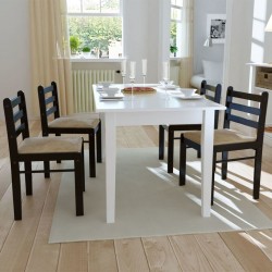 Sonata Трапезни столове, 4 бр, дърво, кафяви, квадратни - Трапезни столове