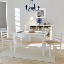 Sonata Трапезни столове, 2 бр, дърво, бели, квадратни - Трапезни столове