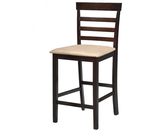 Комплект кафява дървена конзолна маса и 4 бар стола -