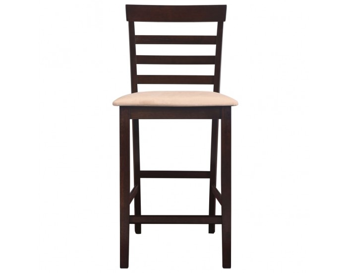 Комплект кафява дървена конзолна маса и 4 бар стола -