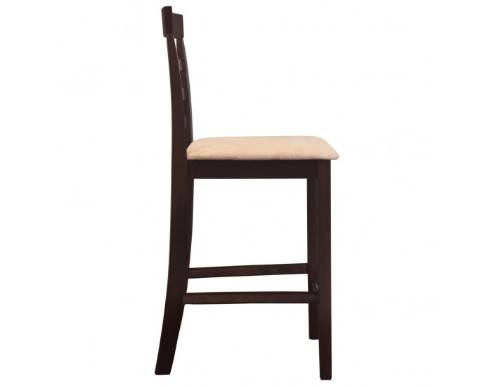 Комплект кафява дървена конзолна маса и 4 бар стола -