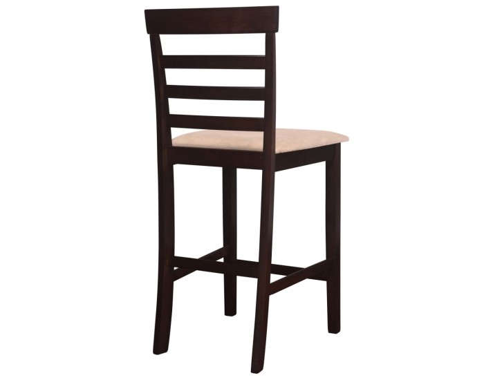 Комплект кафява дървена конзолна маса и 4 бар стола -