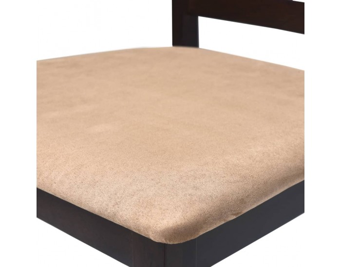 Комплект кафява дървена конзолна маса и 4 бар стола -