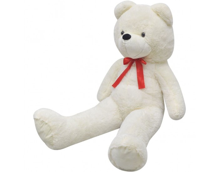 Мека плюшена играчка мече, XXL, бяло, 175 см - Мека плюшена играчка мече, XXL, бяло, 175 см -