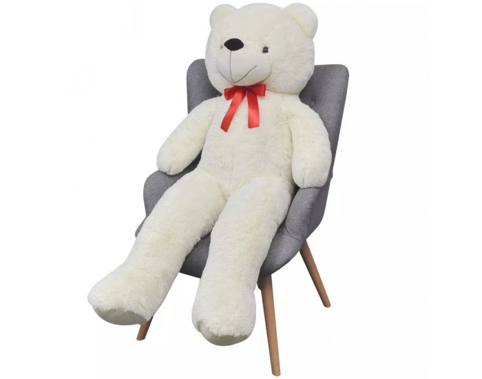 Мека плюшена играчка мече, XXL, бяло, 175 см - Мека плюшена играчка мече, XXL, бяло, 175 см -