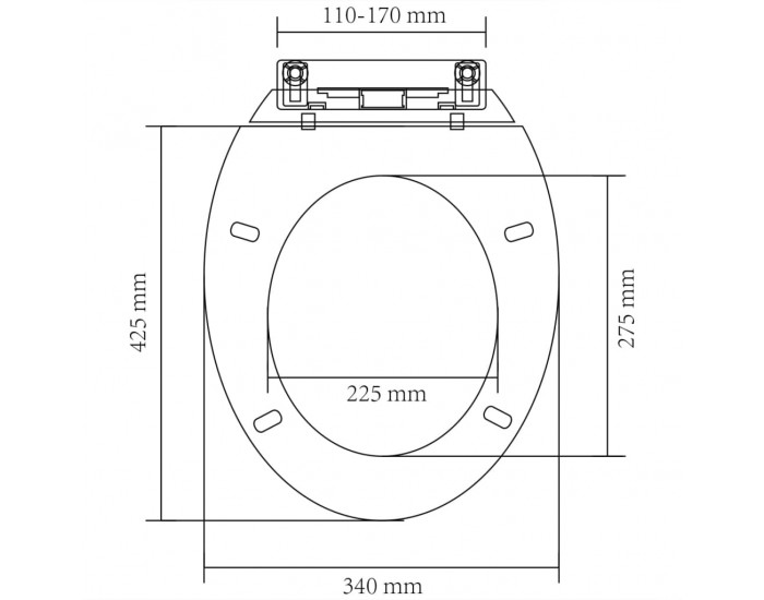 Sonata Тоалетна седалка с плавно затваряне, бяла, овална -