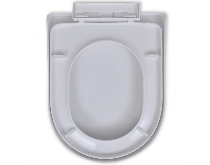 Квадратна тоалетна седалка с плавно затваряне, бяла -