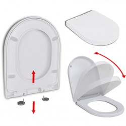 Sonata Тоалетна седалка, плавно затваряне, бяла, квадратен дизайн - Продукти за баня и WC