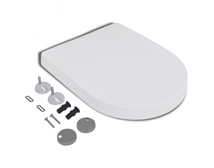 Sonata Тоалетна седалка, плавно затваряне, бяла, квадратен дизайн -