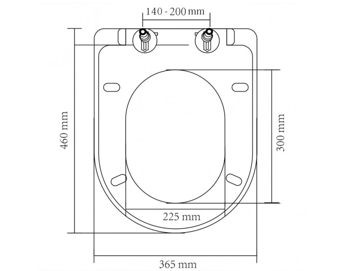 Sonata Тоалетна седалка, плавно затваряне, бяла, квадратен дизайн -